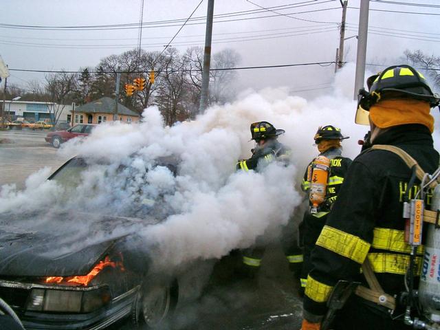 Car Fire at LIRR 4-11-04